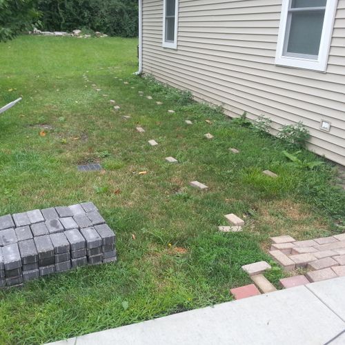 before adding the brick path