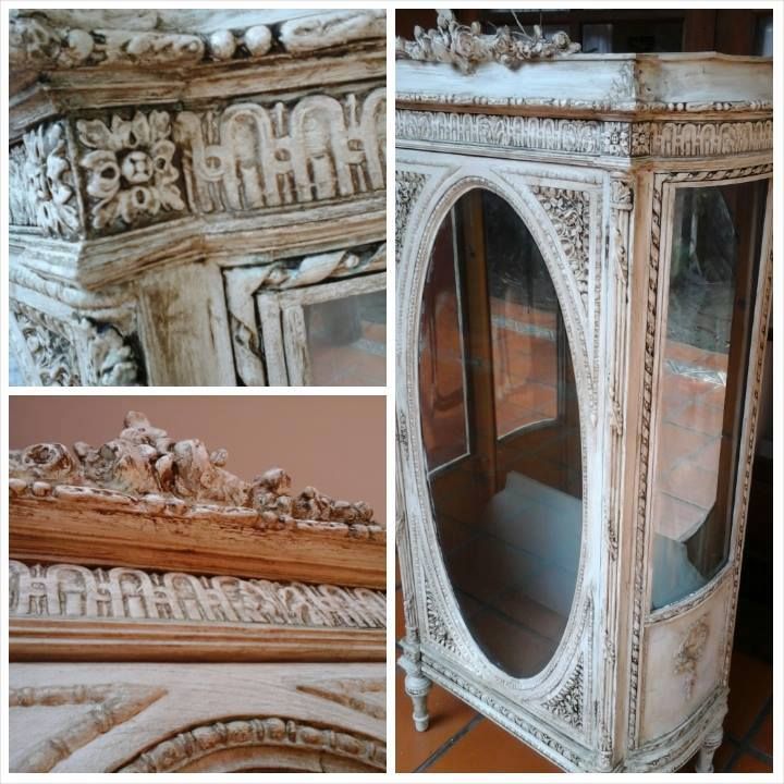 Refinished white display cabinet