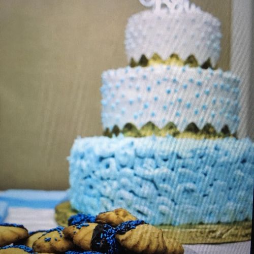 Baby Boy Shower 3 tier cake.  Can't decide on a ca