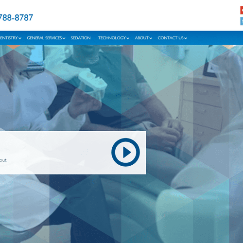 Healthcare website design with active video playba
