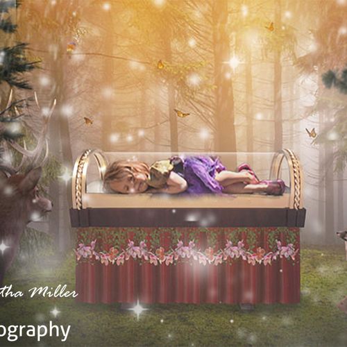 Sleeping beauty themed children's photography sess