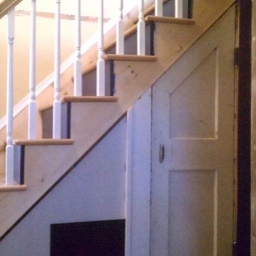 Custom closet/stairs in Craftsman remodel