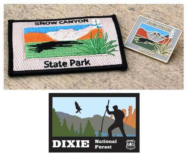 Pin and Patch design for Snow Canyon State Park an