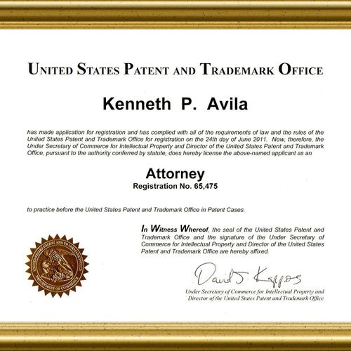 Registered attorney with the United States Patent 