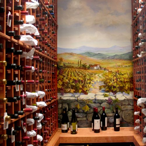 Mural painted on the wine cellar wall