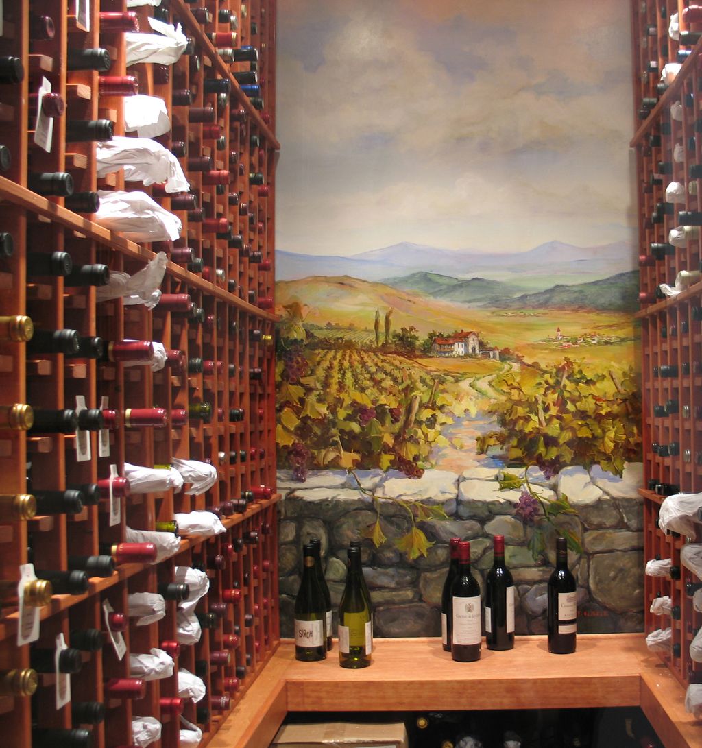 Mural painted on the wine cellar wall