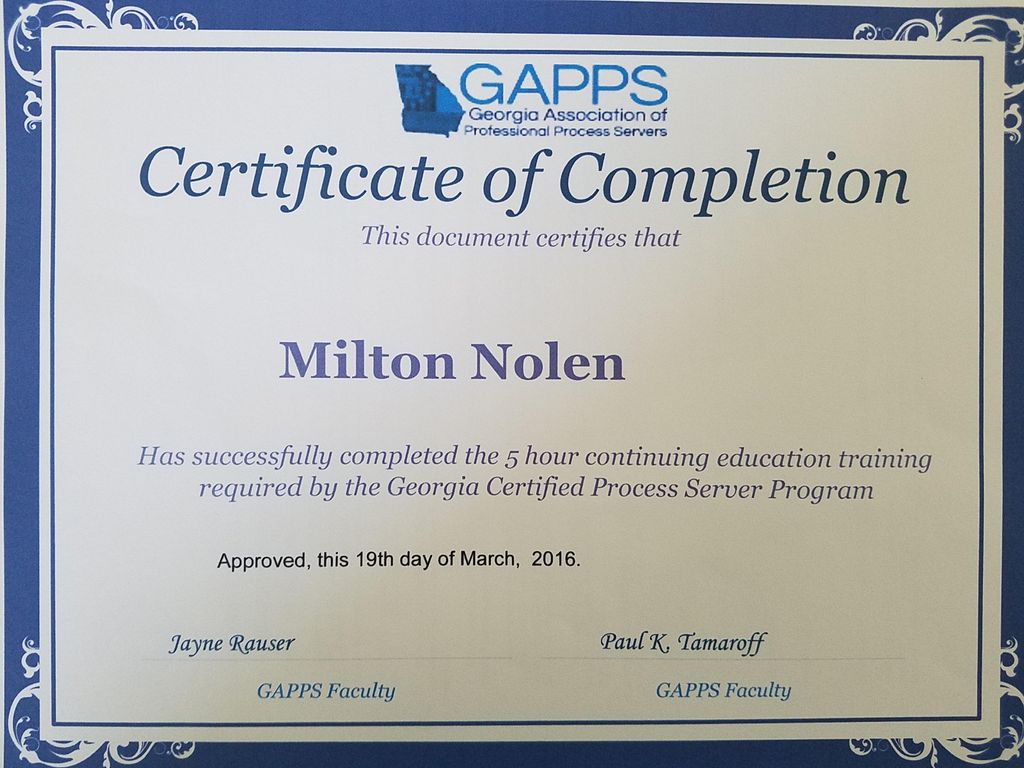 Process Server Educational Training