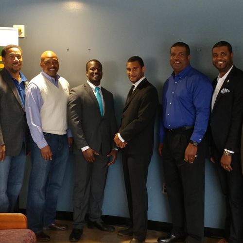 Myself and the leaders of the Phi Beta Sigma Frate