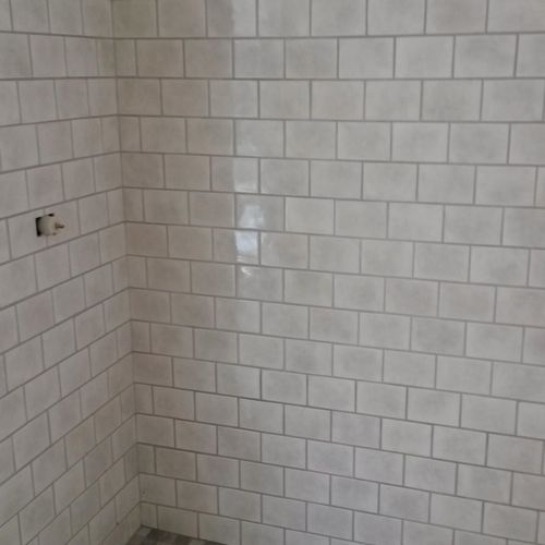 3x6 handmade tiles with curbless walk-in shower