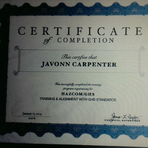 HAZCOM /GHS  CERTIFICATION. Basically knowing what