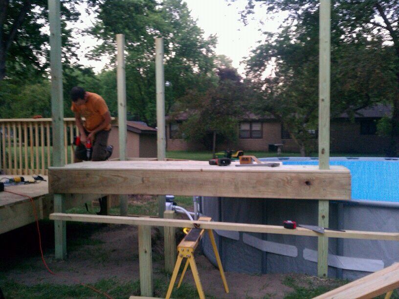 Pool deck in progress.