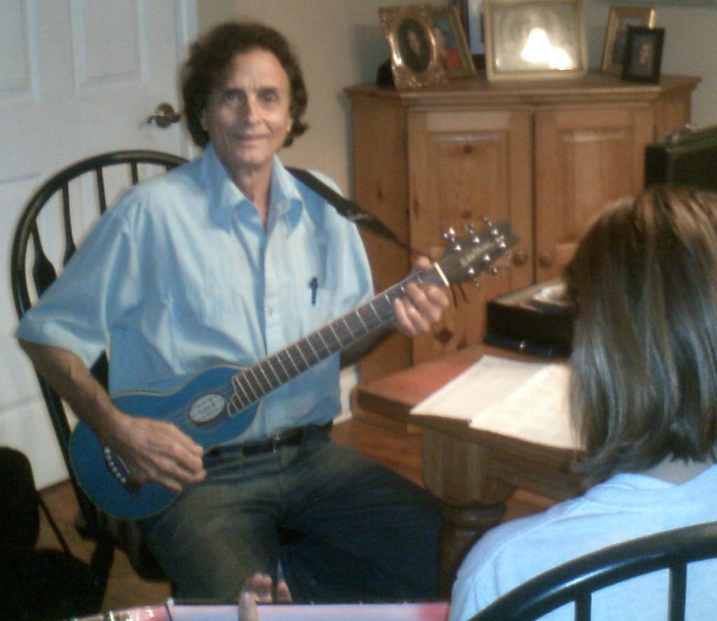 Teaching a guitar lesson