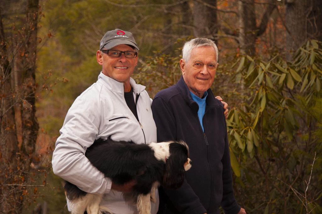 Family Portrait of Father, Son & Pet