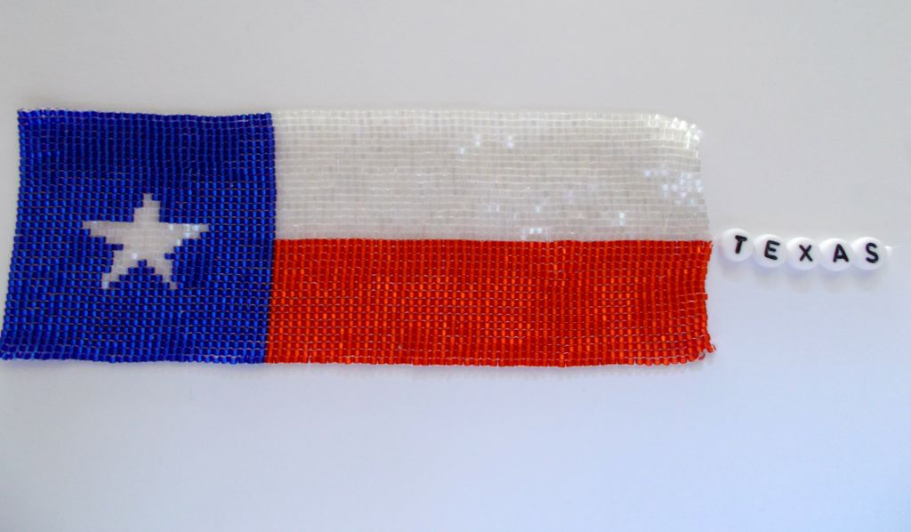 custom hand-stitched Texas bookmark