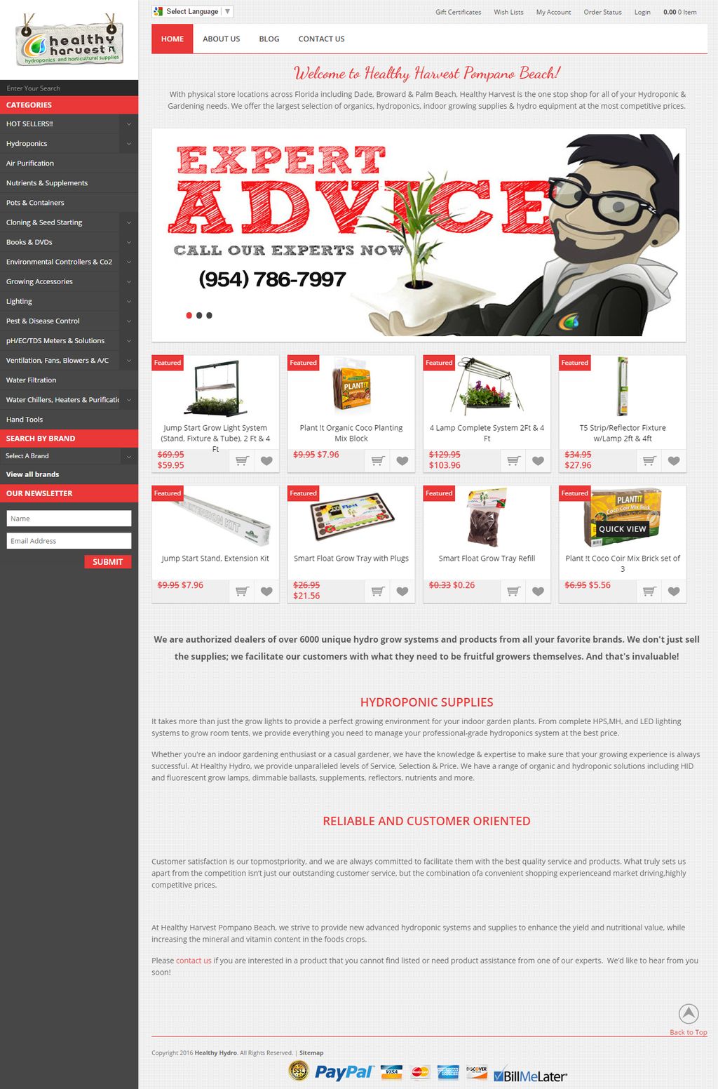 HealthyHydro.com - ecommerce site design/build on 