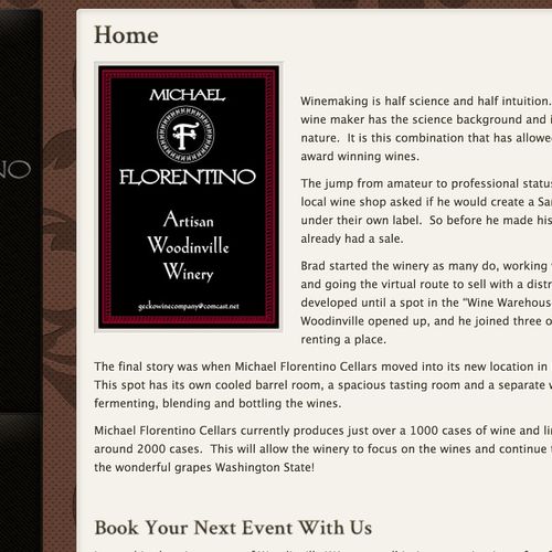 Michael Florentino Cellars Re-design web client