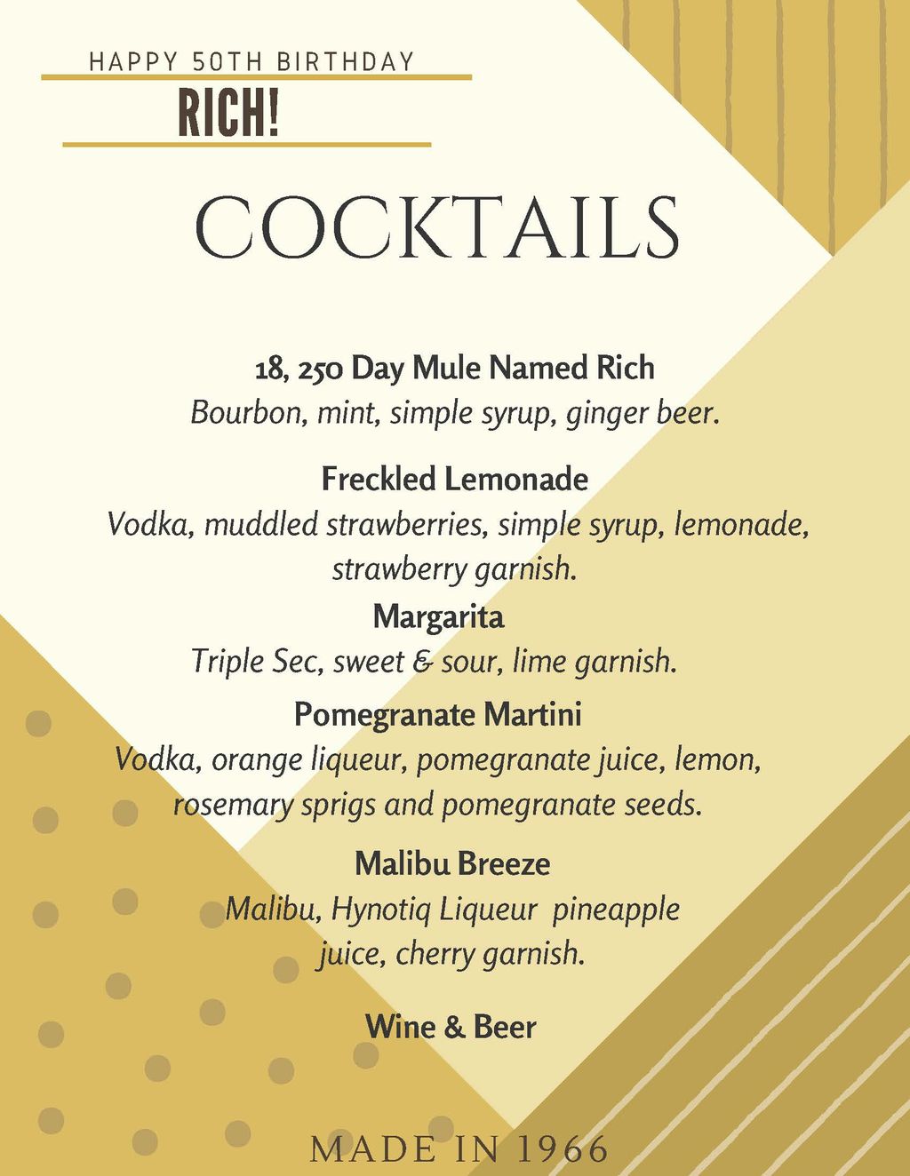 At every event we will create, print, and display 