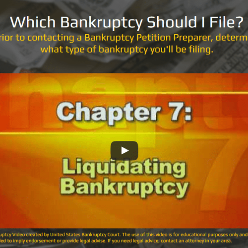 We provide bankruptcy petition preparer services t