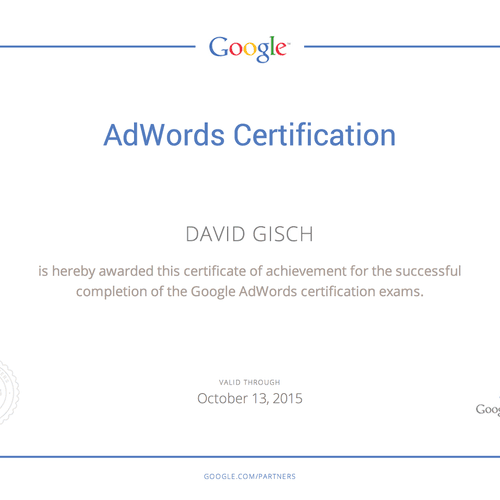 GischMedia - David Gisch - Google AdWords Certifie