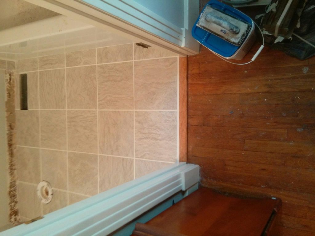 Tiled a shower and floor