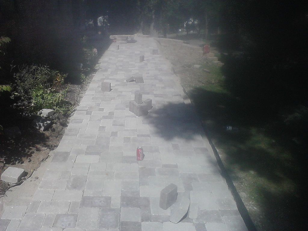 Paver walkway installation.