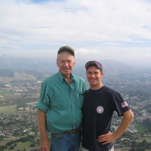 Roger 67 years old and I  hiking Bishops Peak, him