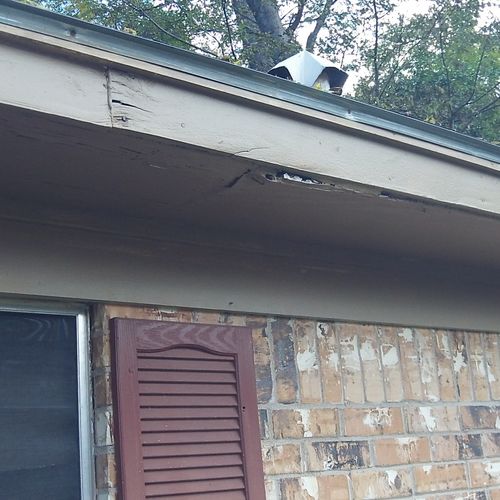 Rotted soffit and facia