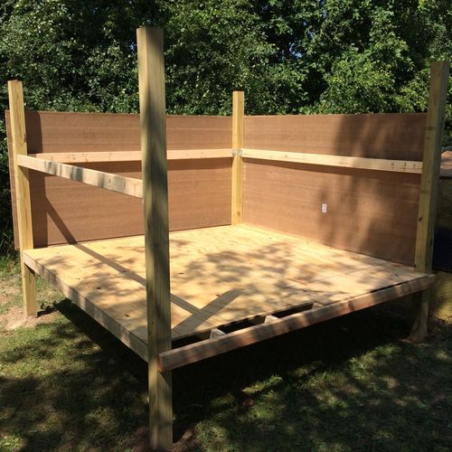 Backyard chicken coop mid-build