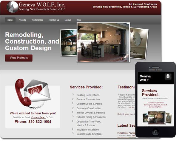 Contractor Website, Joomla CMS with Project Pages 