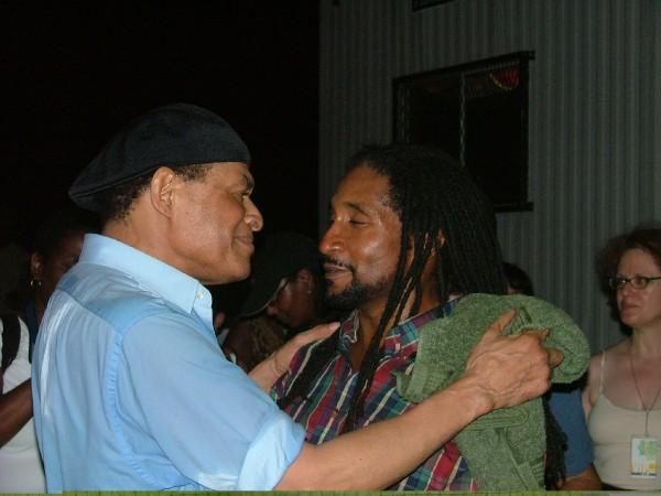 Al Jarreau and I back stage in Central Park after 