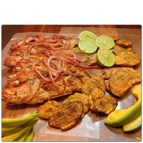 Fried Red Snapper with Tostones