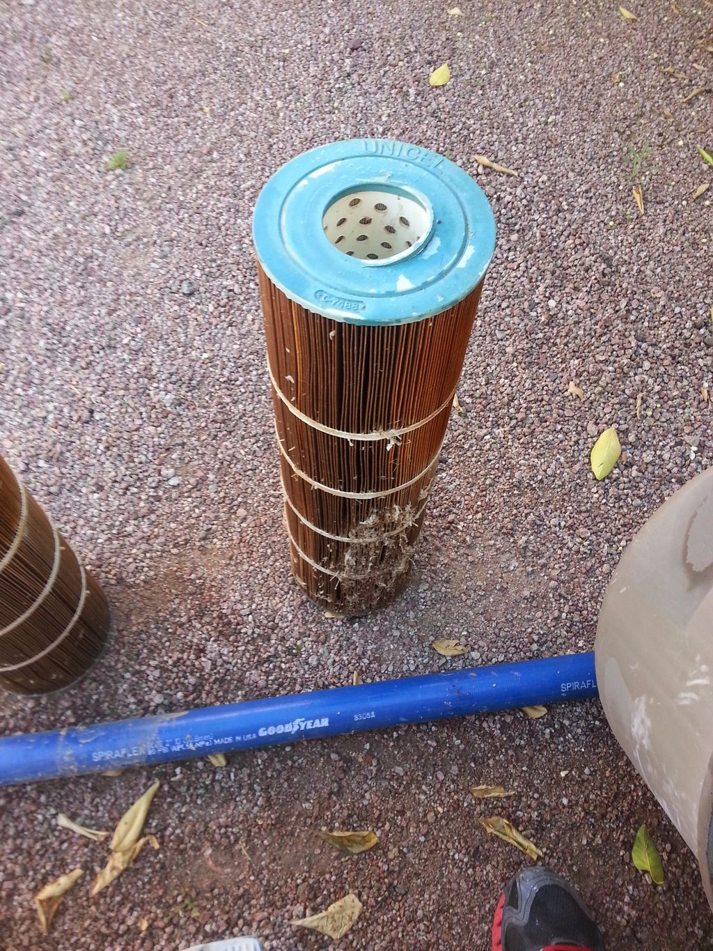 Cartridge filter cleaning before