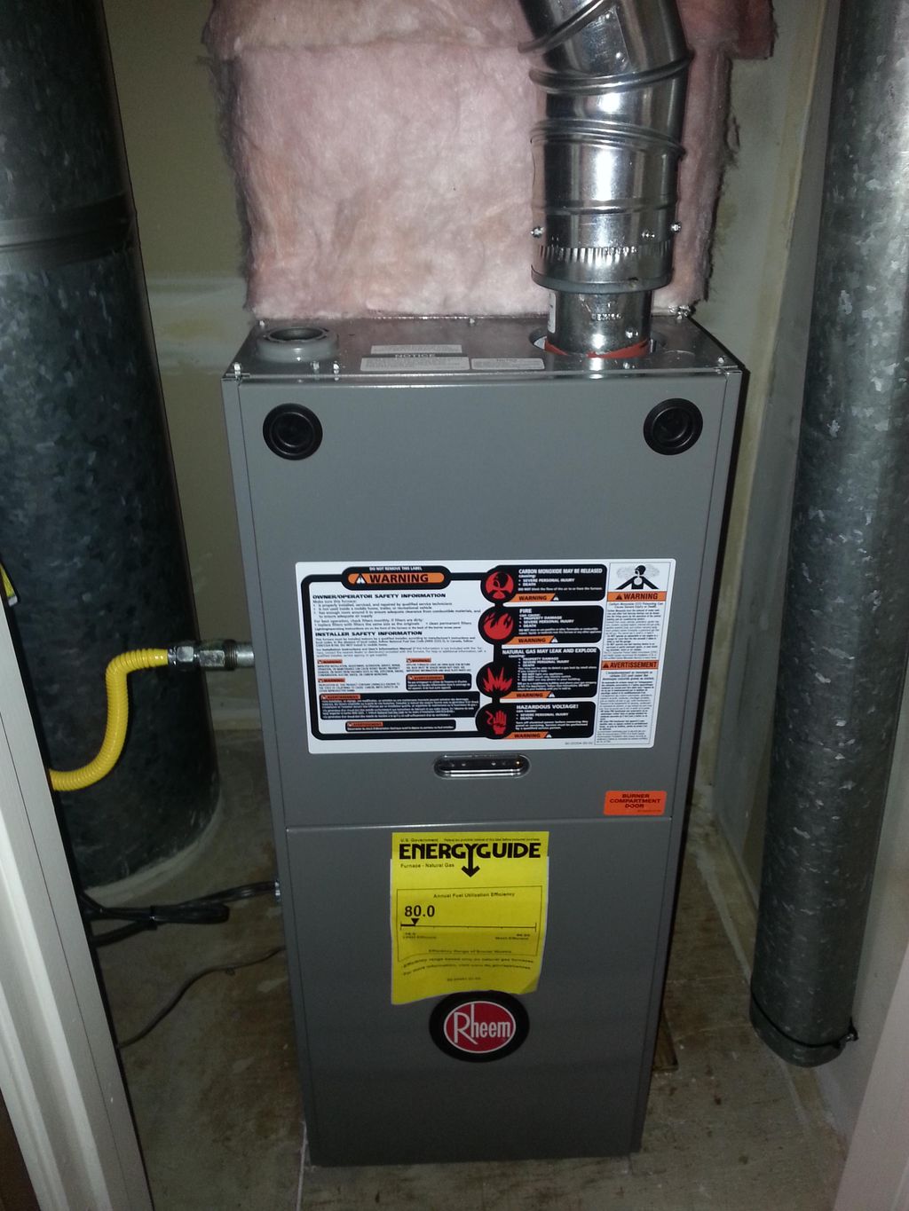 Rheem upflow furnace installation - 1
