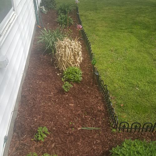 flower bed newly finished