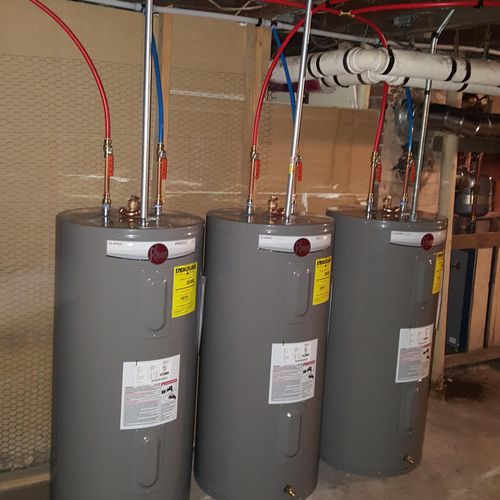 Triple Electric Water Heater Install