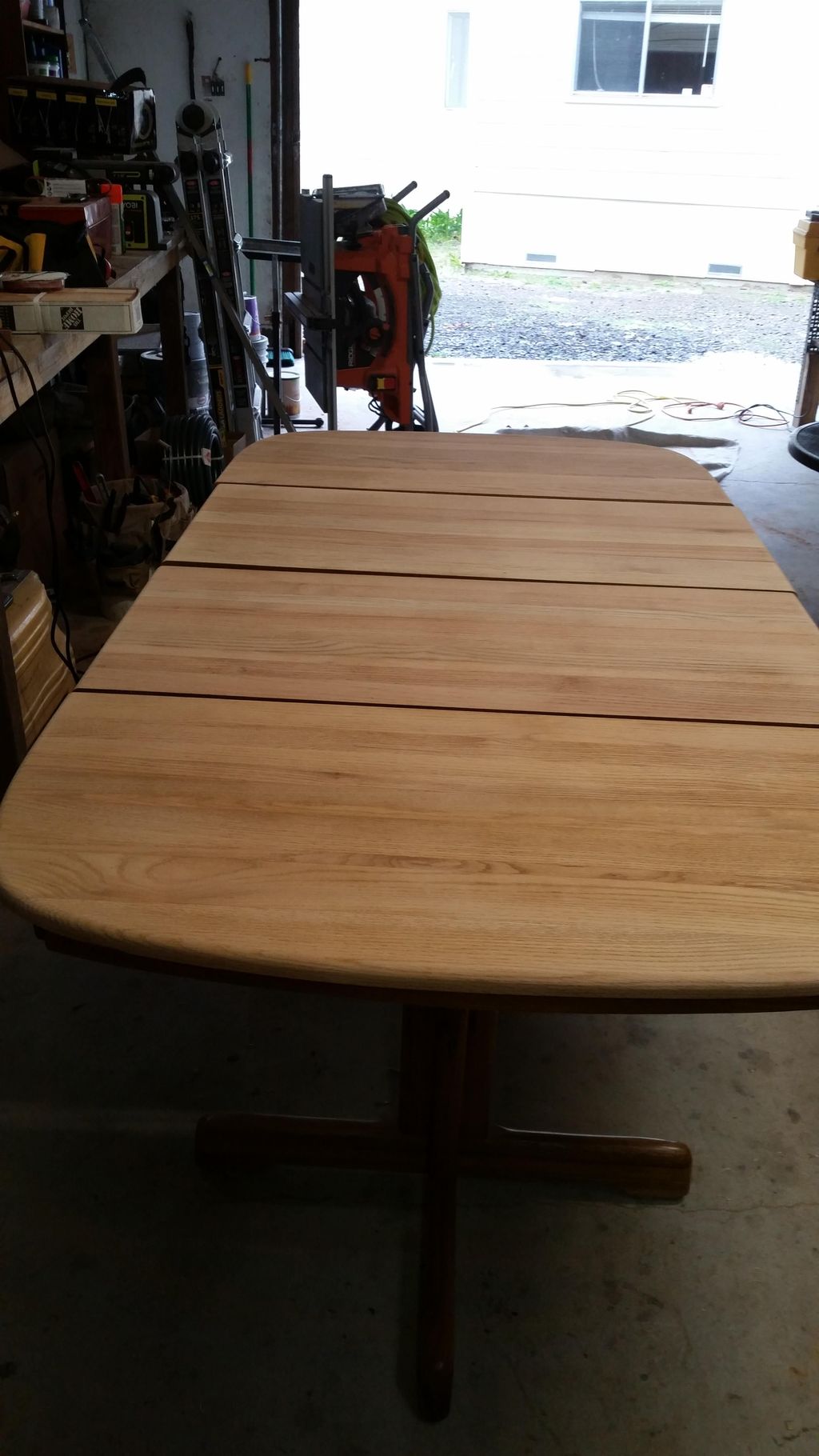 A refinished Red Oak table with 2 leaves. March 20