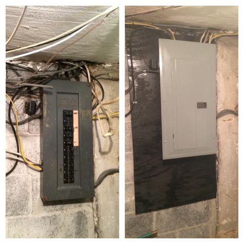 100 amp Panel Upgraded. Before and After
