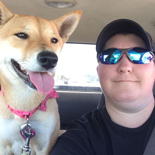 Myself with a Shiba Inu, 2 years old I rescued, re