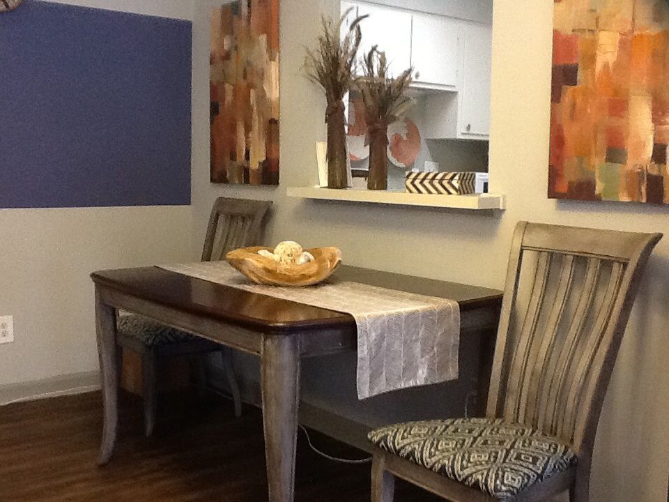 Chalk painted an existing table and chairs to use 