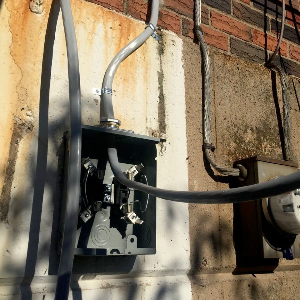 New meter and service cable due to burning of mete