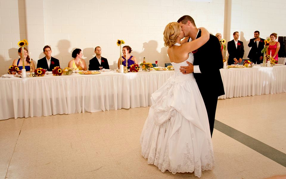 bustled wedding gown