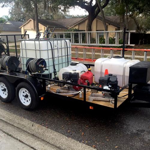 Our trailer consists of two 4000psi, 4 gpm high pr