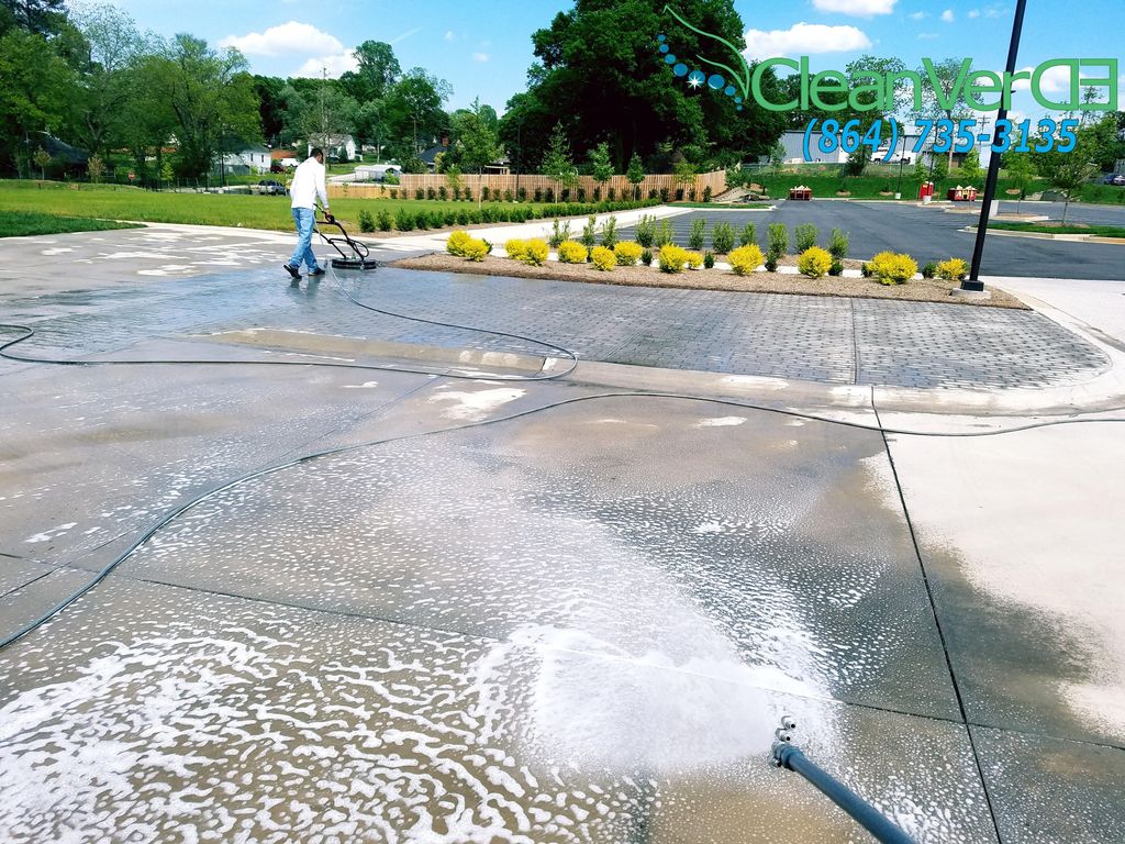 Treating concrete - removing tire marks. 