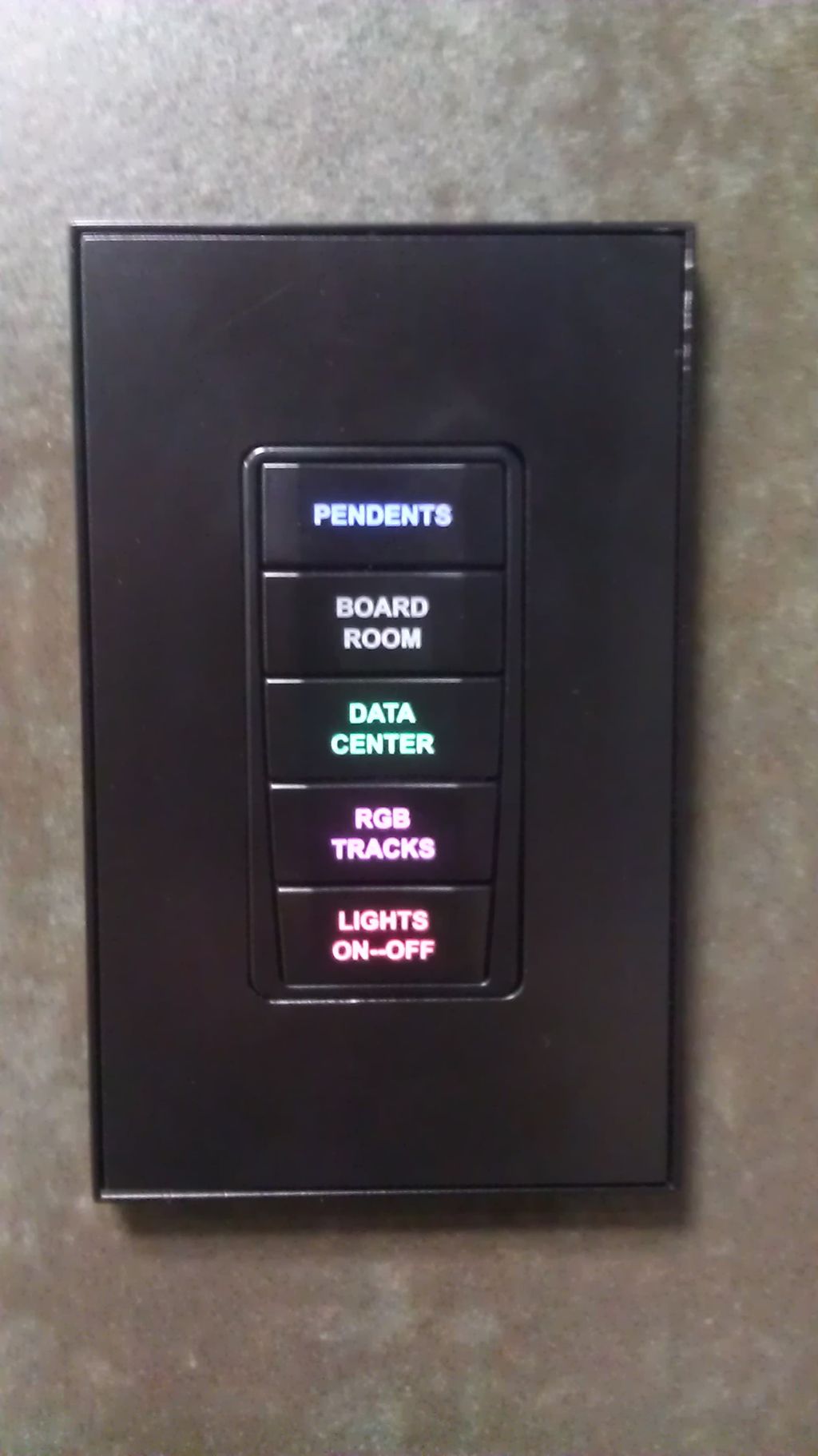 Lighting Control keypads with Multi Color LED Back