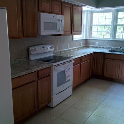 Here we remodeled a kitchen by removing the old fl