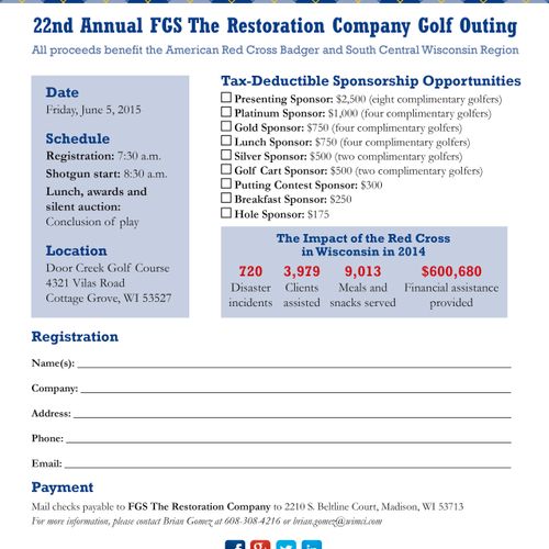 Invitation to a charity golf event.