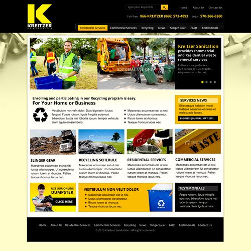 Kreitzer Sanitation Website Design