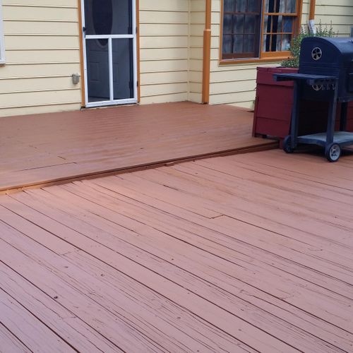 Stained deck and planter