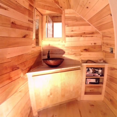 Small wood bathroom