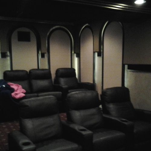 A home theater designed and built by us.